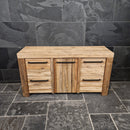 Badezimmer-Unterschrank aus Teak | Handgefertigt mit rustikaler Oberfläche | Model 3