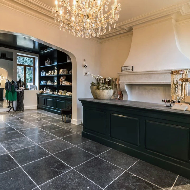 Kalksteinfliesen | Kloosterdal | Belgischer Blaustein - ca. 20 x 20 cm - Muster