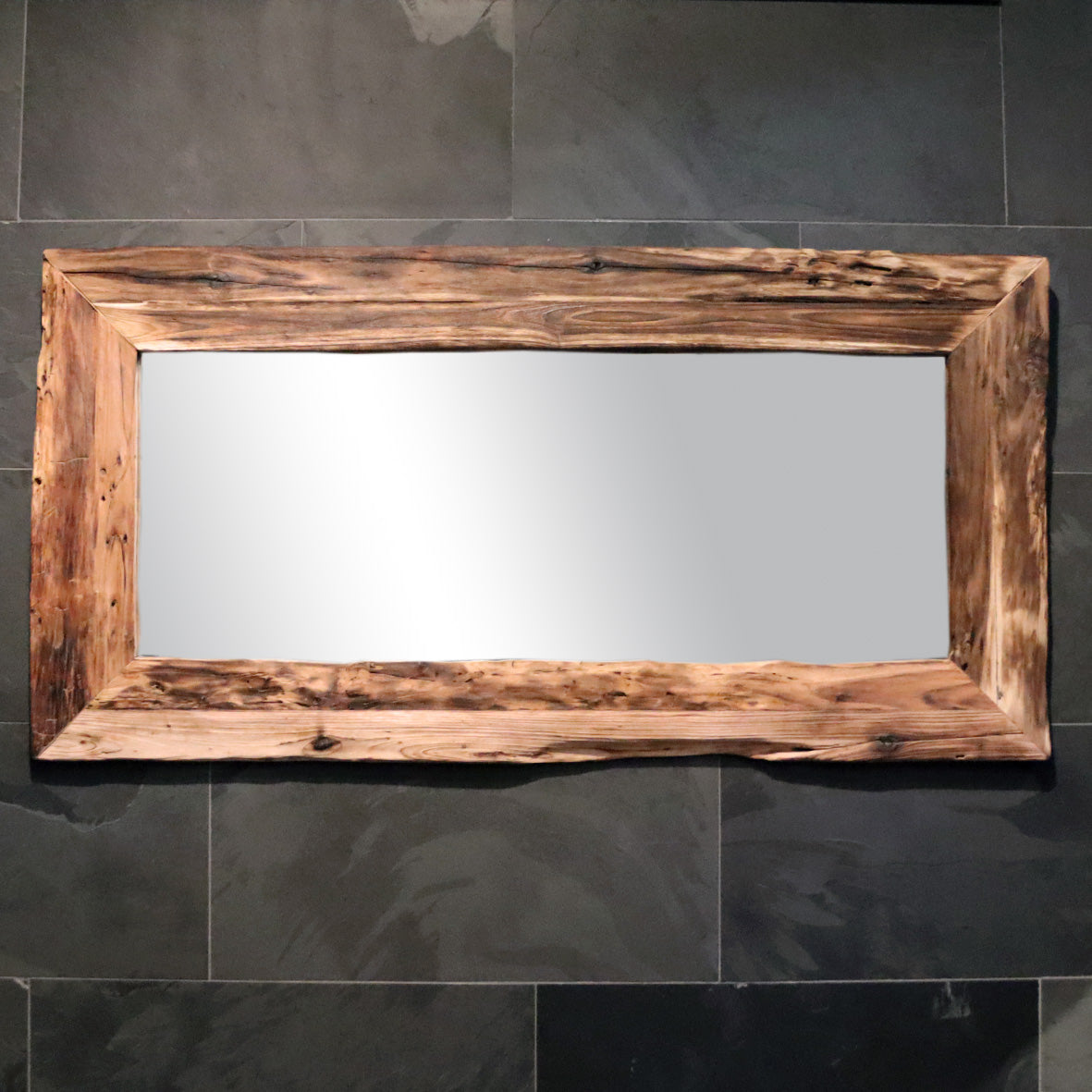 EROSI Spiegel Teakholz 180 x 90 cm, breiter Rahmen, Einzelstück