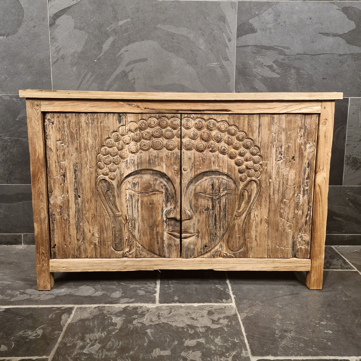 Sample Unterschrank mit Carving Buddha | Recyceltes Teakholz | Buddha 1