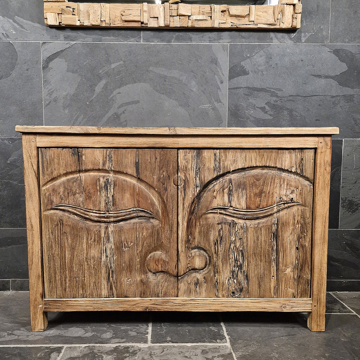 Sample Unterschrank mit Carving Buddha | Recyceltes Teakholz | Buddha 3