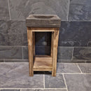 Badmeubel met gladde blauwsteen wastafel | Gerecycled teakhout