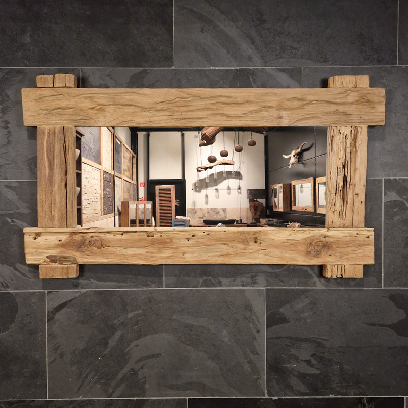 EROSI Spiegel | A5 - 11 | Recyceltes Teakholz | 140 x 80 cm - Badgestaltung