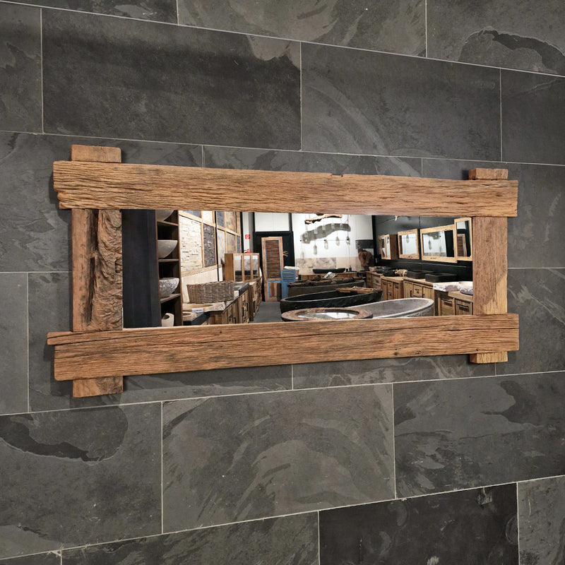 EROSI Spiegel | A12 - 16 | Recyceltes Teakholz | 180 x 80 cm - Badgestaltung