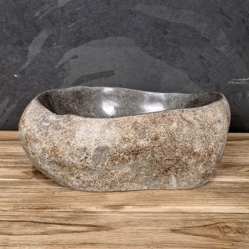 Aufsatzwaschbecken aus Flussstein | Naturstein | Unikate | 30-40 cm