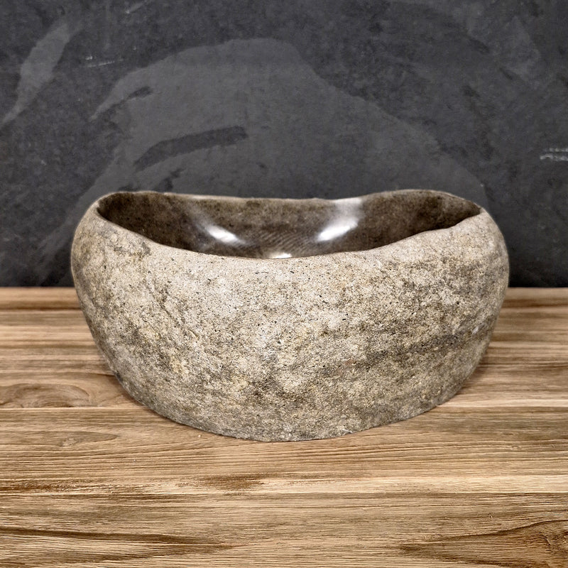 Aufsatzwaschbecken aus Flussstein | Naturstein | Unikate | 30-40 cm