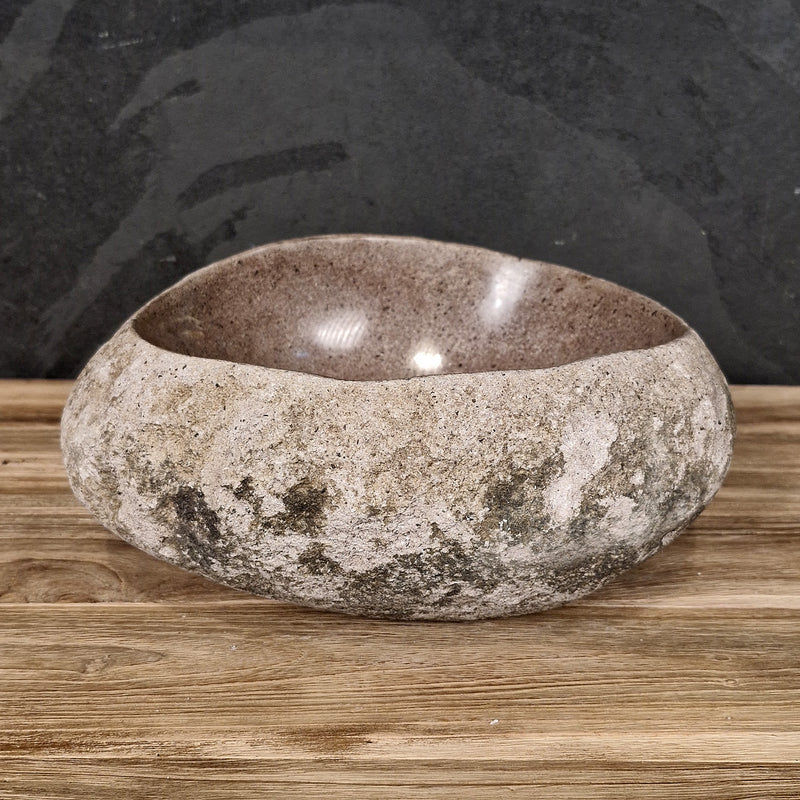 Aufsatzwaschbecken aus Flussstein | Naturstein | Unikate | 30-40 cm