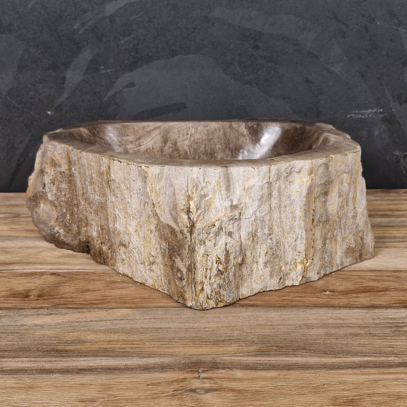Zusatzbild 1 | Aufsatzwaschbecken aus versteinertem Holz | 47 x 36 x 15 cm