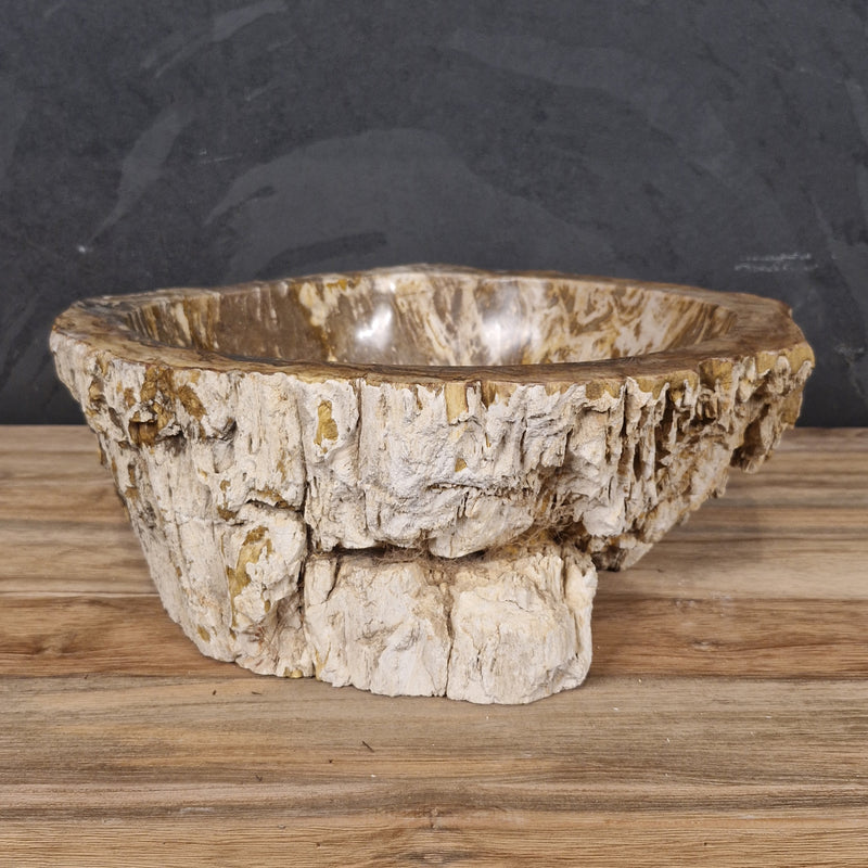 Zusatzbild 1 | Aufsatzwaschbecken aus versteinertem Holz | 44 x 42 x 15 cm
