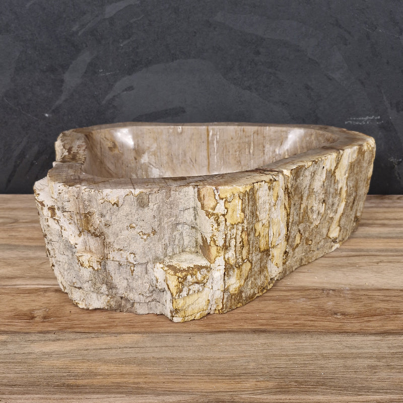 Zusatzbild 1 | Aufsatzwaschbecken aus versteinertem Holz | 50 x 37 x 16 cm