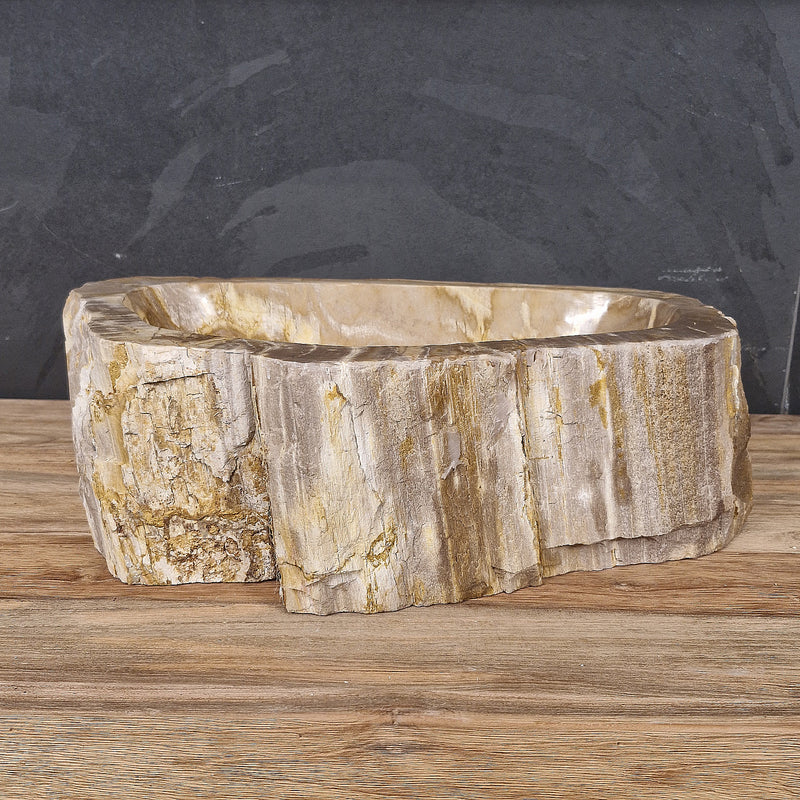 Zusatzbild 1 | Aufsatzwaschbecken aus versteinertem Holz | 53 x 33 x 15 cm