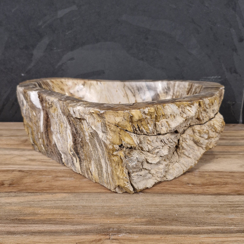 Zusatzbild 1 | Aufsatzwaschbecken aus versteinertem Holz | 49 x 37 x 13 cm