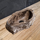 Aufsatzwaschbecken aus versteinertem Holz | Naturstein | Unikate | Verschiedene Größen | Model B1–4