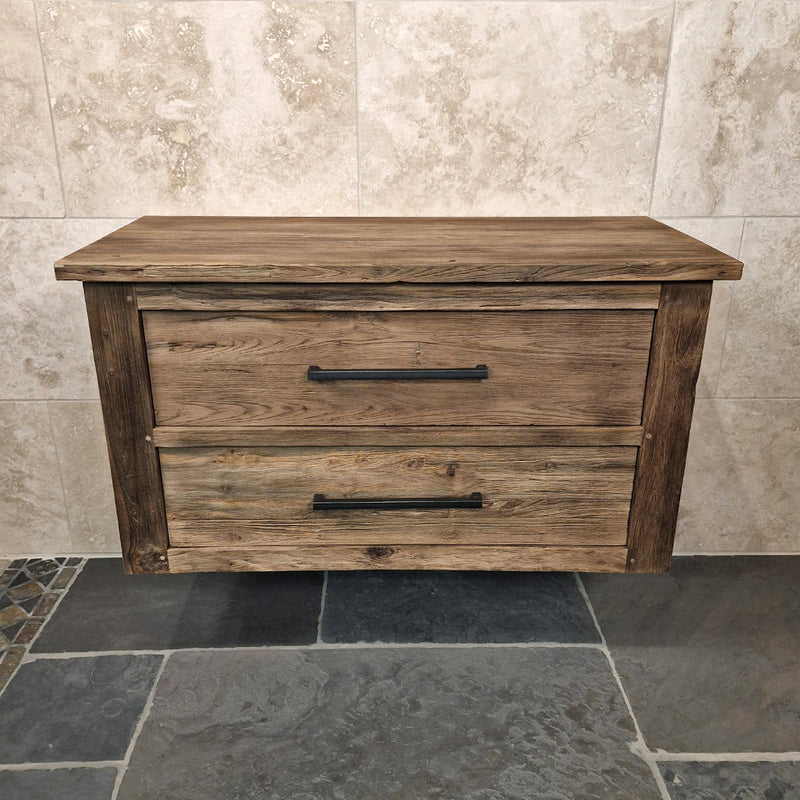 Badmöbel Hängeschrank | Aus Altholz gefertigt | Nachhaltige Wahl - 100 x 48 x 58 cm - Badgestaltung