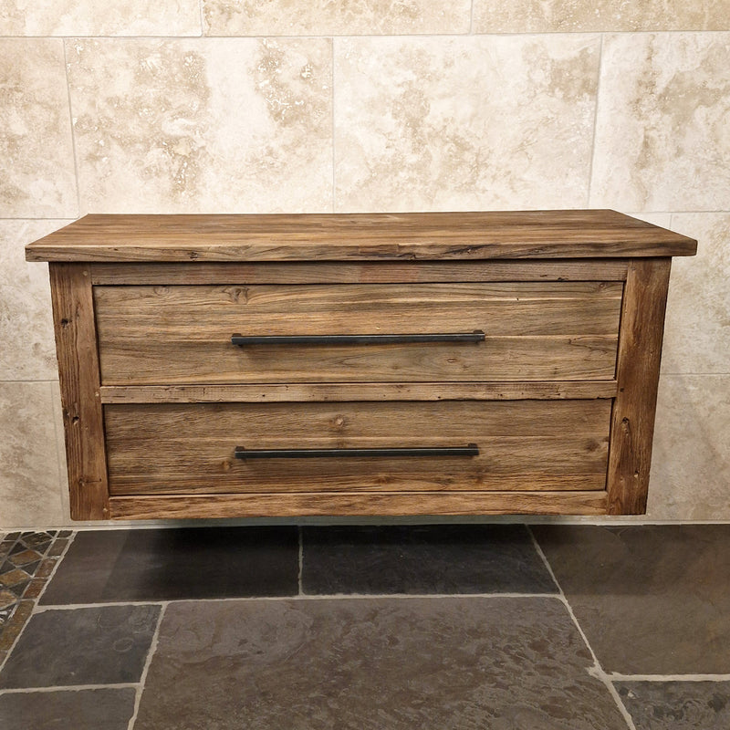Badmöbel Hängeschrank | Aus Altholz gefertigt | Nachhaltige Wahl - 120 x 48 x 58 cm - Badgestaltung