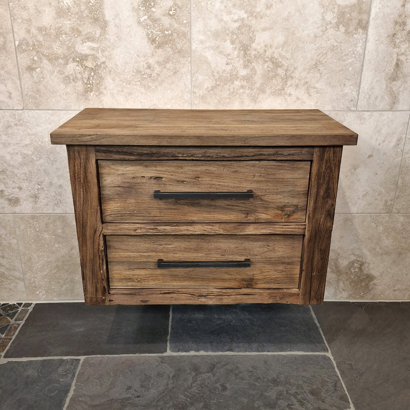 Badmöbel Hängeschrank | Aus Altholz gefertigt | Nachhaltige Wahl - 86 x 45 x 58 cm - Badgestaltung