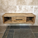 Hängeschrank für Bad | Recyceltes Teakholz | Wandmontage natur | Model 1