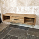 Hängeschrank für Bad | Recyceltes Teakholz | Wandmontage natur | Model 1