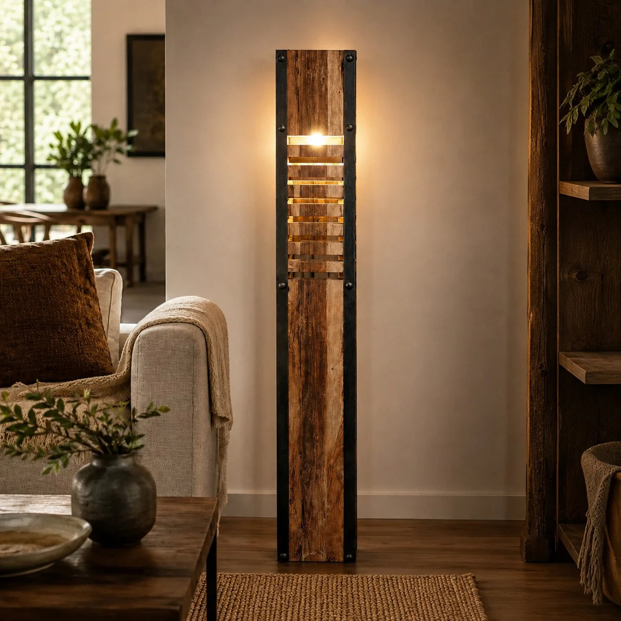 Staande lamp | Indonesisch teakhout
