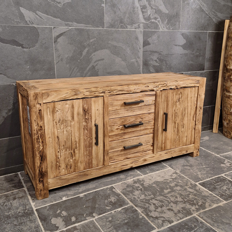 Unterschrank aus Teakholz | Rustikales Badezimmermöbel - 160 x 52 x 80 cm - grob - Badgestaltung