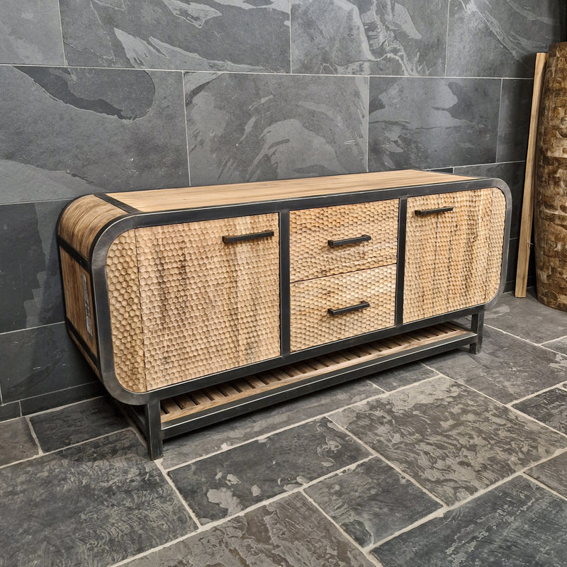 Badezimmer-Unterschrank im Retro-Stil | Aus recyceltem Teakholz | Model 6 - Badgestaltung