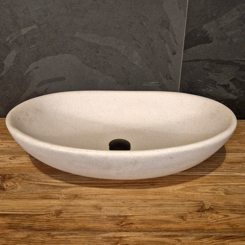 Aufsatzwaschbecken | Terrazzo weiß | Mineralguss - Badgestaltung