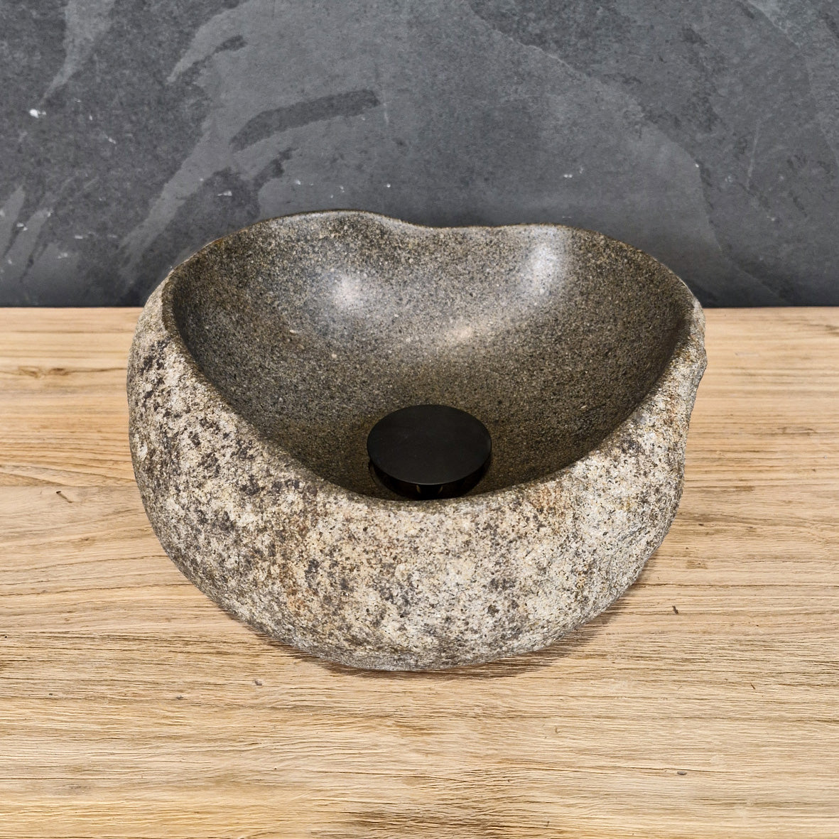 Aufsatzwaschbecken aus Flussstein | Naturstein | Unikate | 30-40 cm