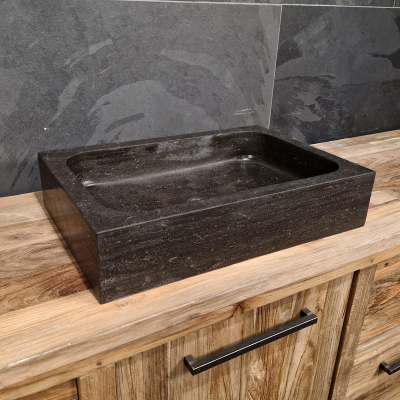 Waschtisch | Blaustein Glatt | Naturstein | 60 x 40 cm oder 90 x 45 cm - Afrika Naturstein & Teak Shop