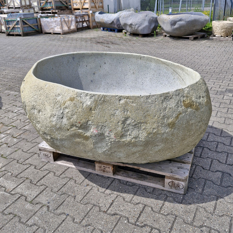 Badewanne freistehend | Flussstein | 160 x 132 x 65 cm - Badgestaltung