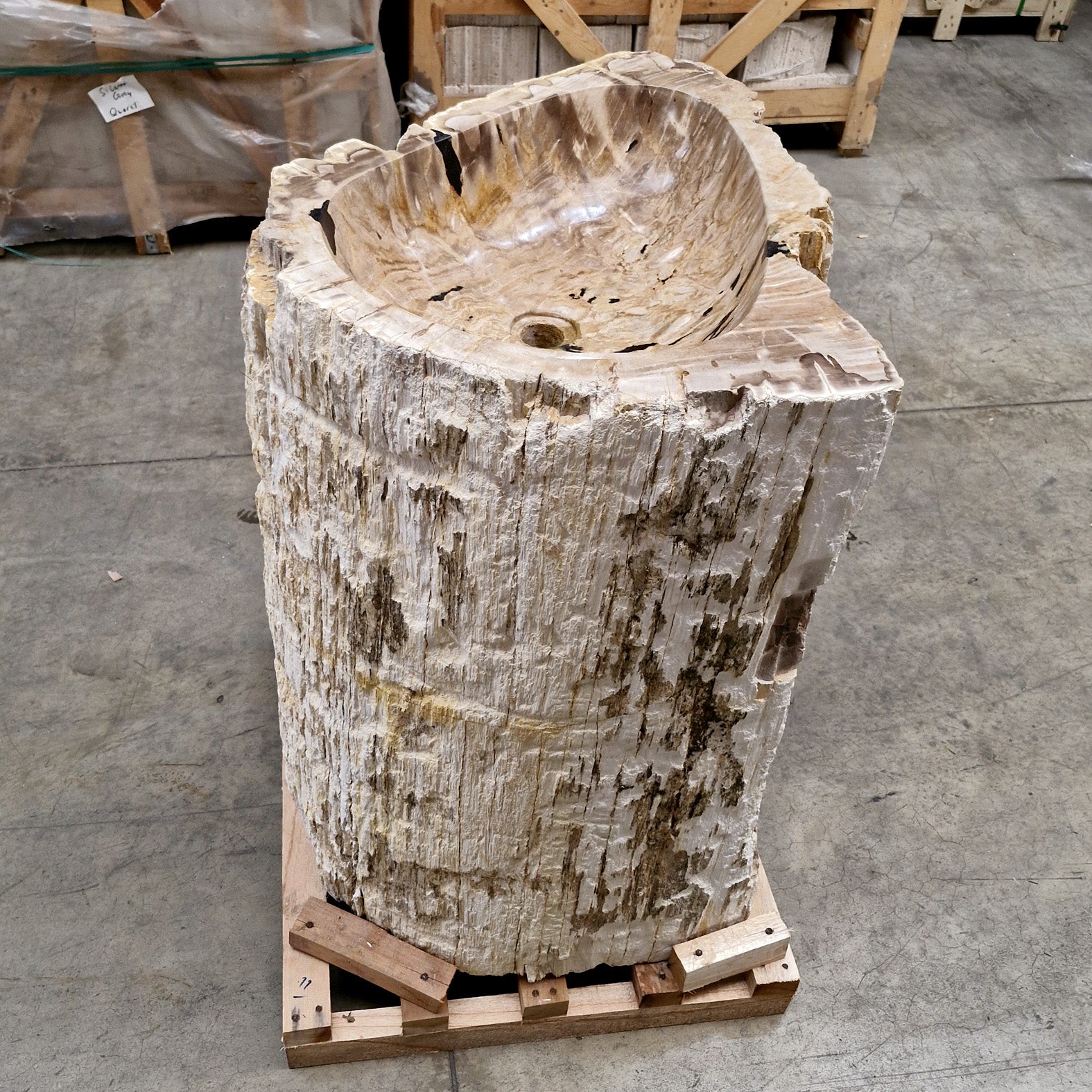 Standwaschbecken Versteinertes Holz | 69 x 60 x 90 cm | Q1 - Badgestaltung