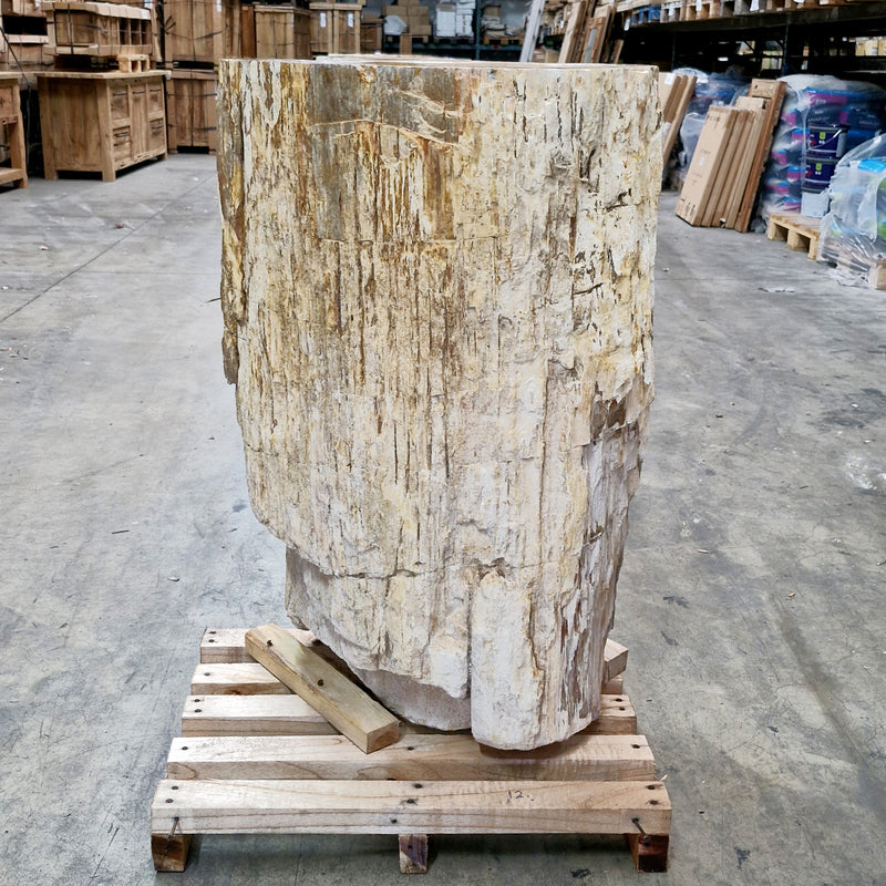 Standwaschbecken Versteinertes Holz | 58 x 39 x 91 cm mit Hahnloch | Q11 - Badgestaltung