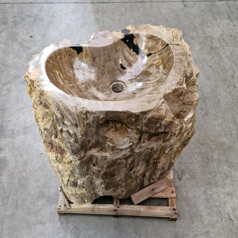 Standwaschbecken Versteinertes Holz | 69 x 46 x 90 cm | Q14 - Badgestaltung