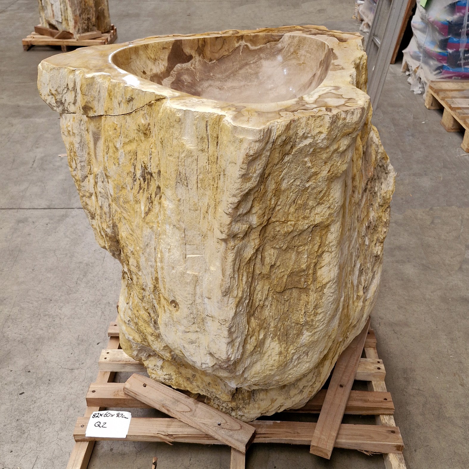 Standwaschbecken Versteinertes Holz | 82 x 60 x 90 cm | Q2 - Badgestaltung