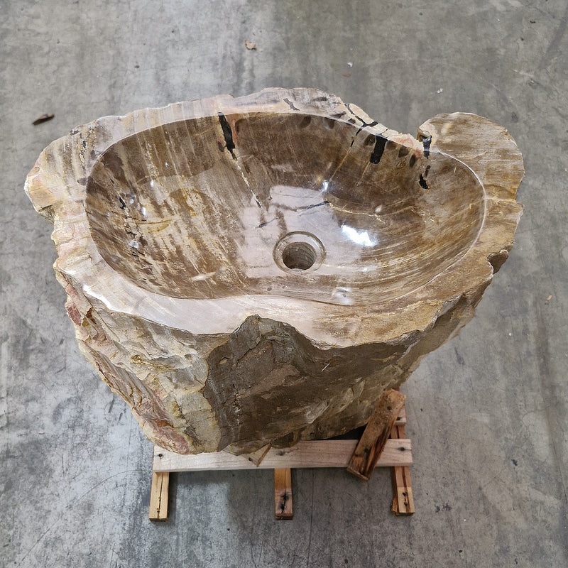 Standwaschbecken Versteinertes Holz | 60 x 39 x 90 cm | Q7 - Badgestaltung
