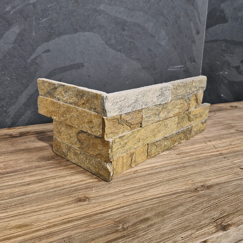 Naturstein Verblender | QUARZIT YELLOW - ca. 15 x 15-20 cm - Muster