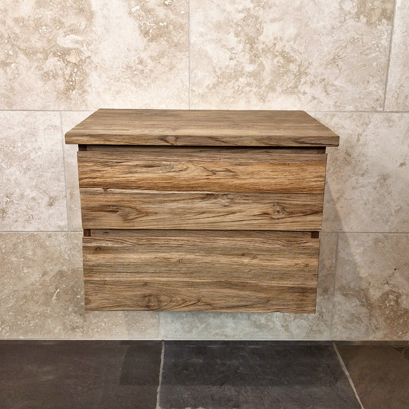 Hängeschrank aus Teakholz | 65x48x44 cm | Zeitloses Badmöbel - Teak - Badgestaltung