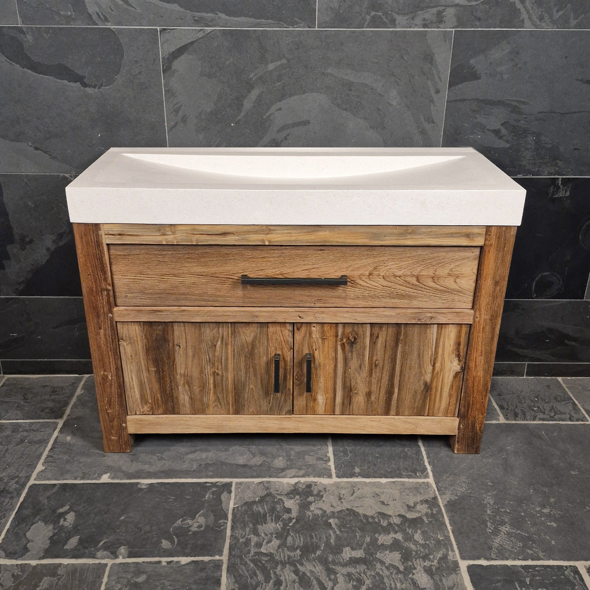 Badezimmermöbel mit Waschtisch | Teakholz natur handgefertigt - Badgestaltung