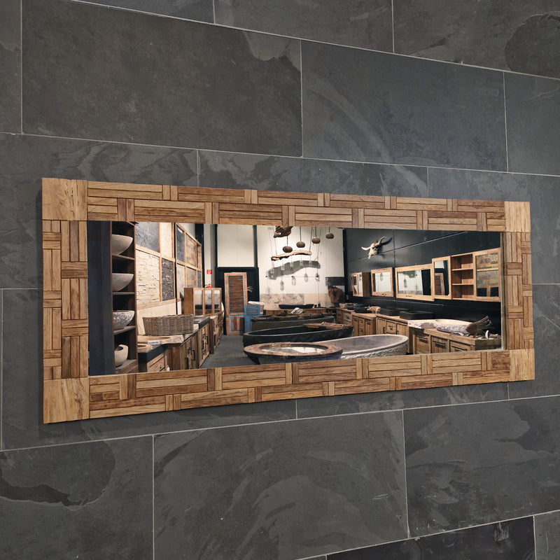 Wandspiegel Badspiegel | S 1-7 | Recyceltes Teakholz | Verschiedene Größen - Badgestaltung