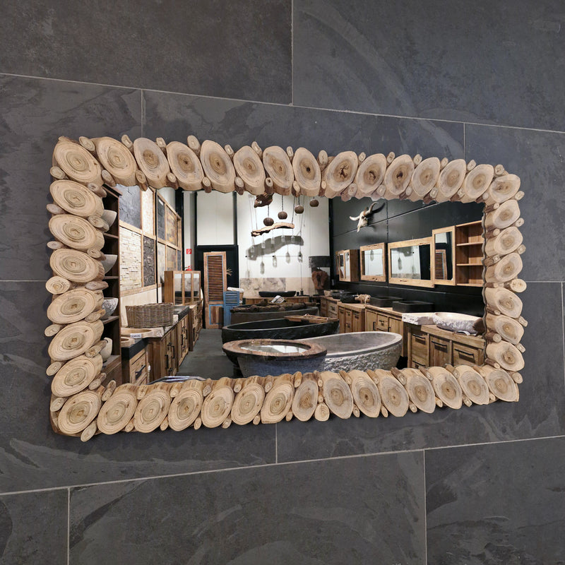 Wandspiegel Badspiegel | S 1-7 | Recyceltes Teakholz | Verschiedene Größen - Badgestaltung