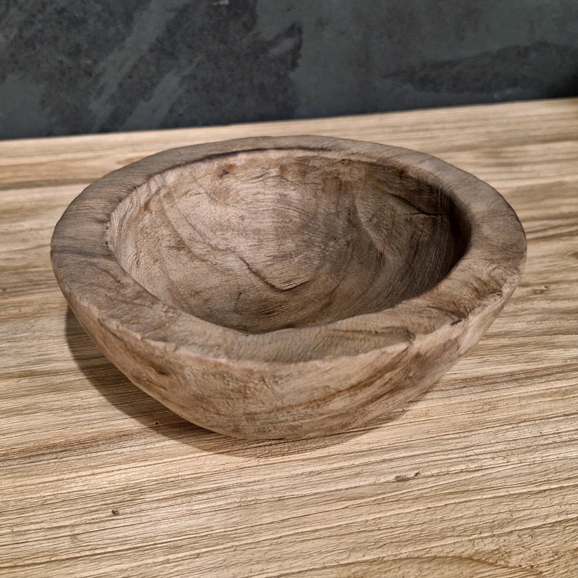 Deko-Schale aus Teakholz in verschiedenen Größen, ideale Badgestaltung, rechteckig mit 19x18x7 cm, natürliche Holzoptik