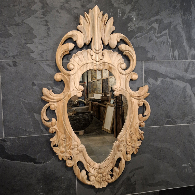 Wandspiegel Badspiegel | S 1-11 | Recyceltes Teakholz | Verschiedene Größen - Sample 3 - 72 x 115 x 3 cm - Badgestaltung