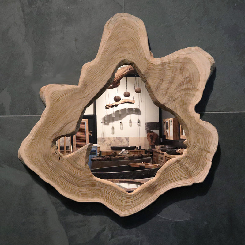 Wandspiegel Badspiegel | Nr. 3 - 24 | Recyceltes Teakholz | Verschiedene Größen - Nr. 12 - 54 x 53 x 3 cm