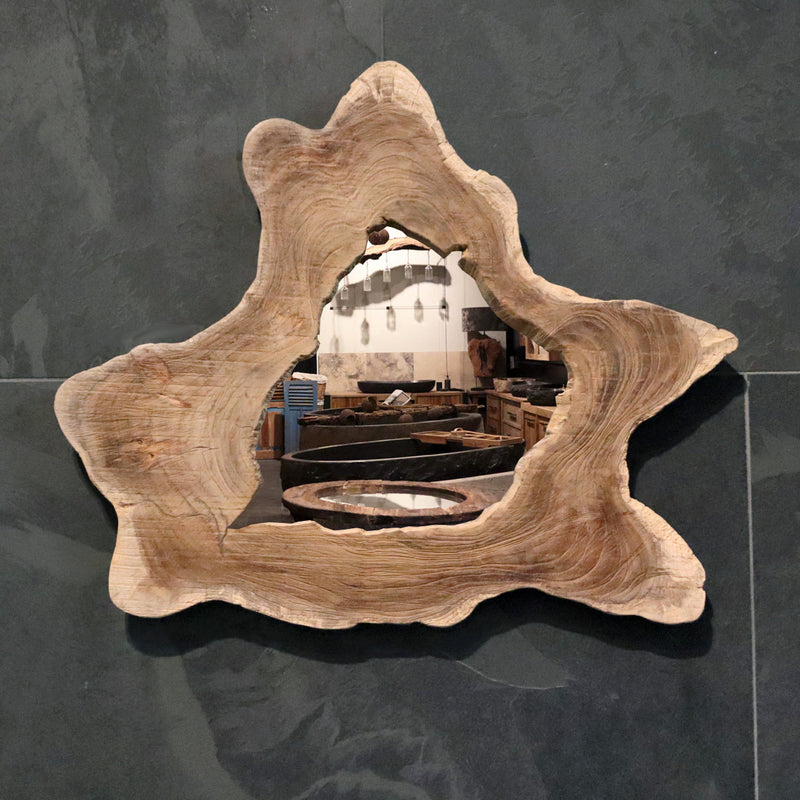 Wandspiegel Badspiegel | Nr. 3 - 24 | Recyceltes Teakholz | Verschiedene Größen - Nr. 3 - 60 x 50 x 3 cm - Badgestaltung