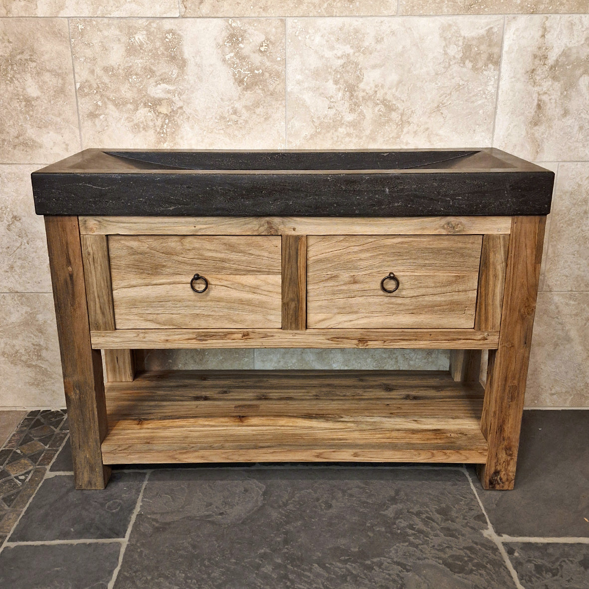 Waschtischunterschrank aus Teakholz | Nachhaltig und zeitlos | Model 4 |