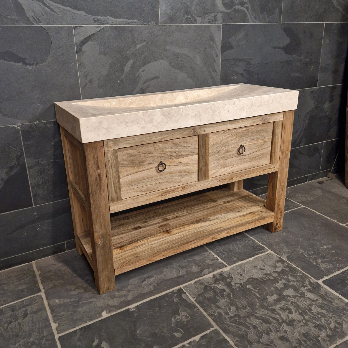 Waschtischunterschrank aus Teakholz | Nachhaltig und zeitlos | Model 2 |
