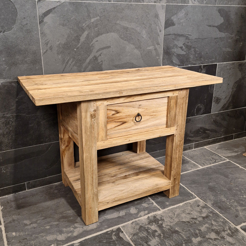 Unterschrank aus Teakholz | Badezimmermöbel im Naturstil | Model 1-4 - Badgestaltung