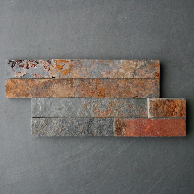 Naturstein Verblender | SCHIEFER MULTICOLOR - ca. 15 x 15-20 cm - Muster