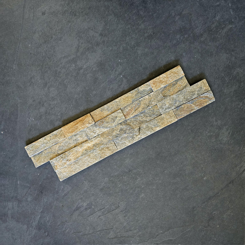 Naturstein Verblender | QUARZIT YELLOW - ca. 15 x 15-20 cm - Muster