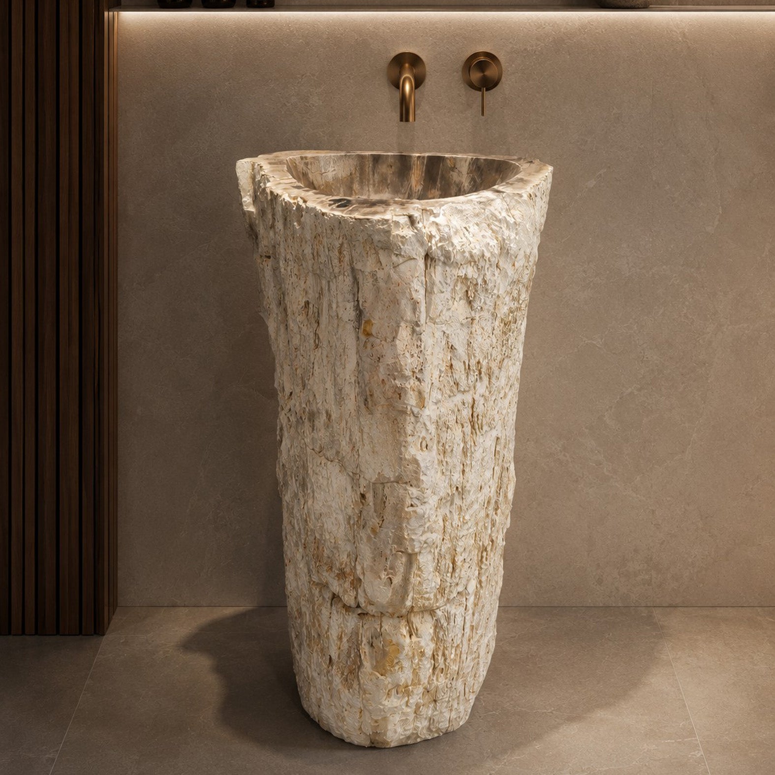 Standwaschbecken Versteinertes Holz | 50 x 47 x 90 cm | Z1