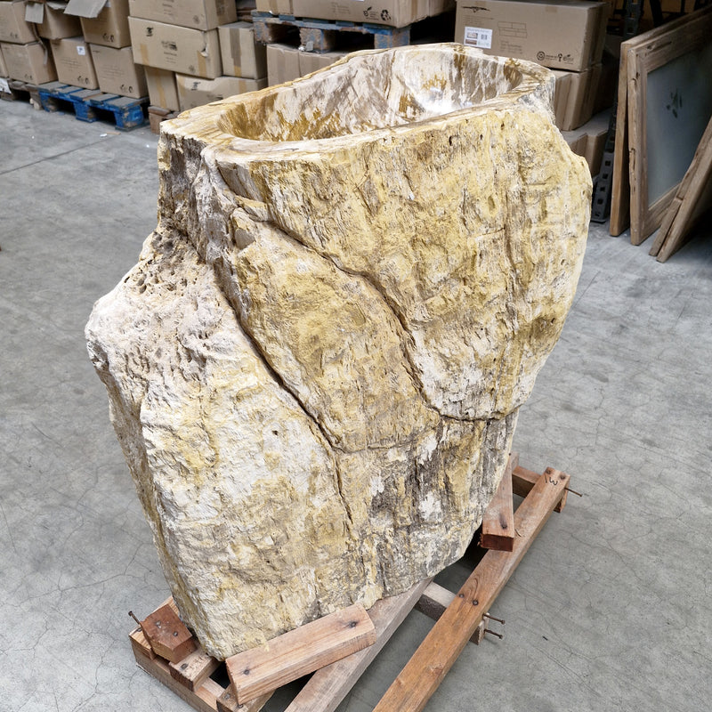 Standwaschbecken Versteinertes Holz | 87 x 47 x 90 cm | O4 - Badgestaltung